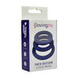 Loving joy thick silicone cock rings 3 pack - cock rings peaches and screams