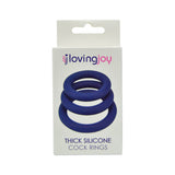 Loving joy thick silicone cock rings 3 pack - cock rings peaches and screams