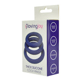 Loving joy thick silicone cock rings 3 pack - cock rings peaches and screams