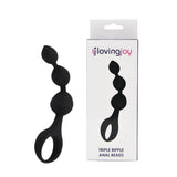 Loving joy triple ripple anal beads-black - anal beads peaches and screams