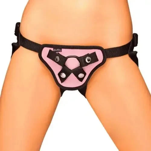 Lux Fetish Pink Strap-on Harness With Adjustable Straps For Couples - Peaches and Screams