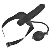 Master series 10 inch inflatable black dildo mouth gag - peaches and screams