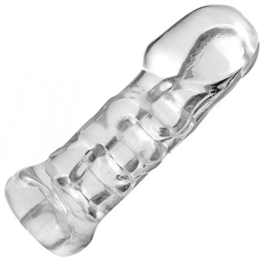Master series 7 inch bendable clear penis sleeve - peaches and screams