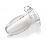 Master series clear 4 inch large hollow butt plug - peaches and screams