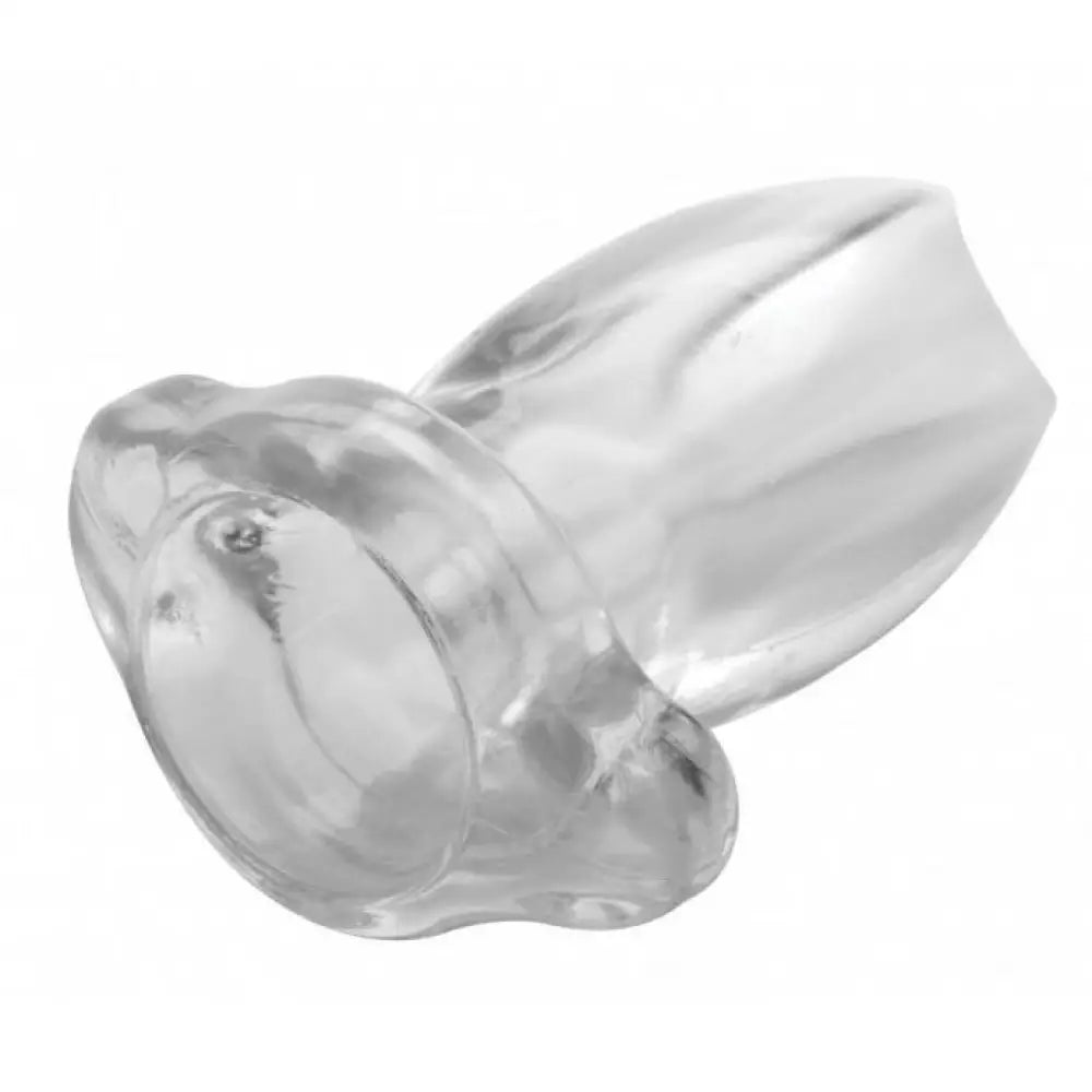 Master series clear 4 inch large hollow butt plug - peaches and screams