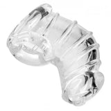 Master series clear detained soft rubber male chastity cage - peaches and screams