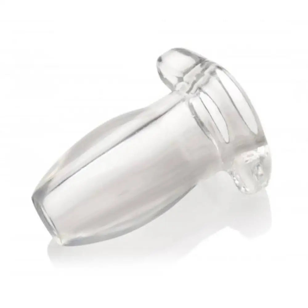 Master series clear small hollow butt plug 3.25 inch - peaches and screams