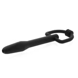 Master series hollows black silicone d ring penis plug - peaches and screams