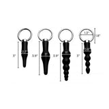 Master series silicone black 4 piece anal sex toy set - peaches and screams