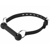 Master series silicone black horse bit gag with straps - peaches and screams