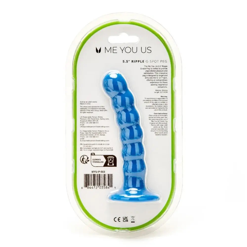 Me you us 5.5 inch ripple g spot peg dildo harness compatible - peaches and screams