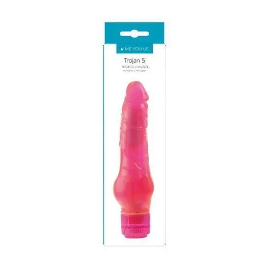 Me You Us 5-inch Jelly Pink Multi Speed Realistic Vibrator - Peaches and Screams