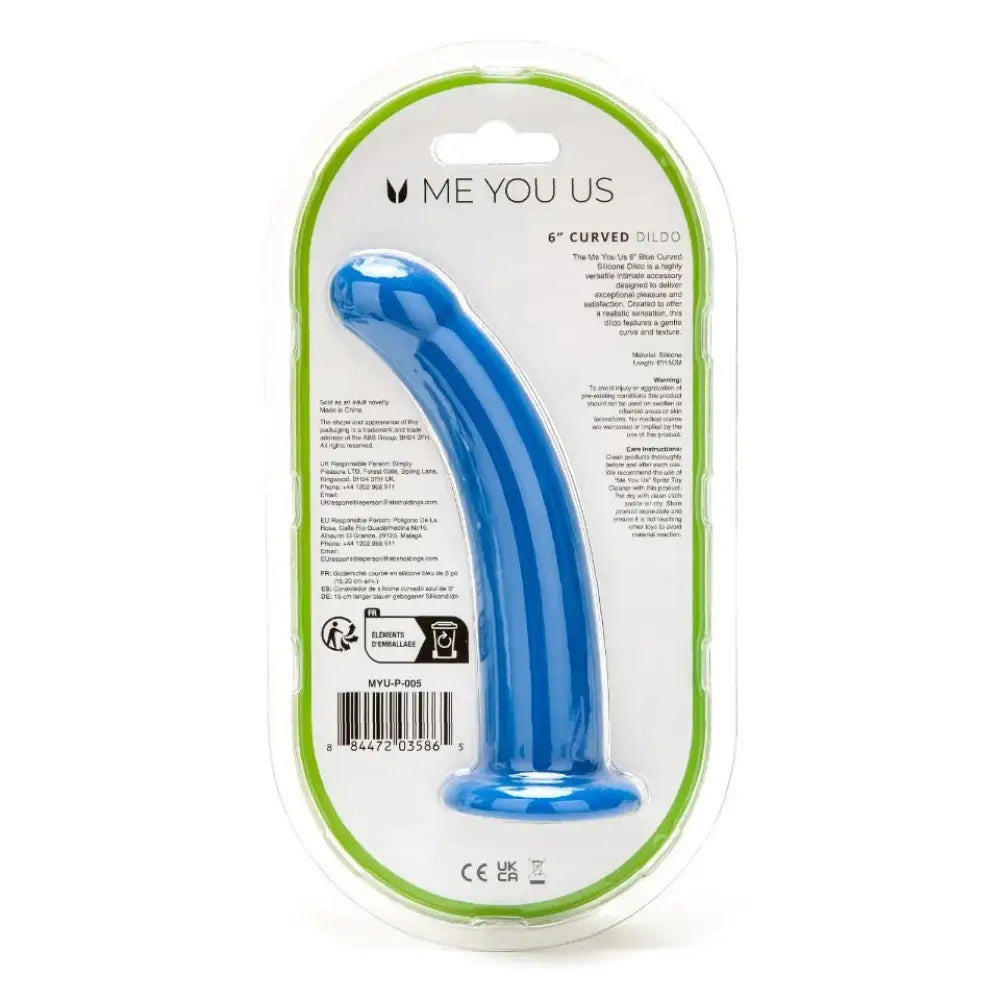Me you us 6 inch curved silicone dildo for g spot pleasure - peaches and screams