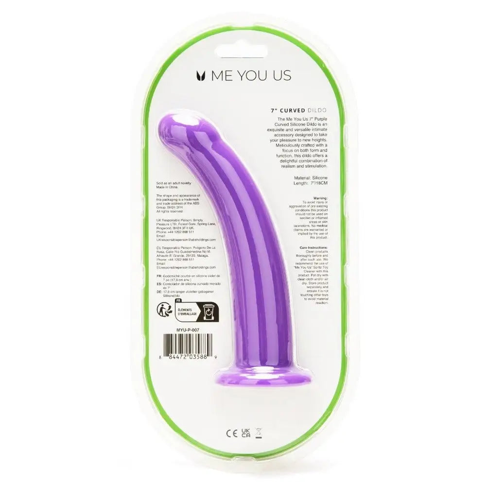Me You Us 7 Inch Curved Silicone Dildo - Peaches and Screams