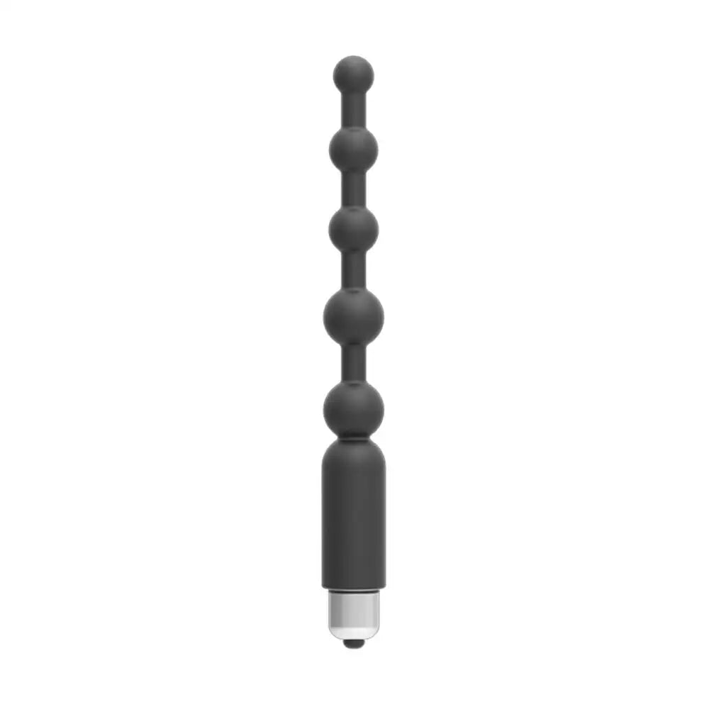 Me you us 8 inch silicone black vibrating anal beads - peaches and screams
