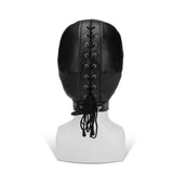 Me you us black hood with eyes nose mouth faux leather - peaches and screams