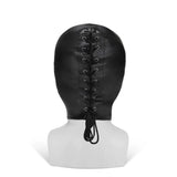 Me you us full coverage leather black bondage hood - peaches and screams