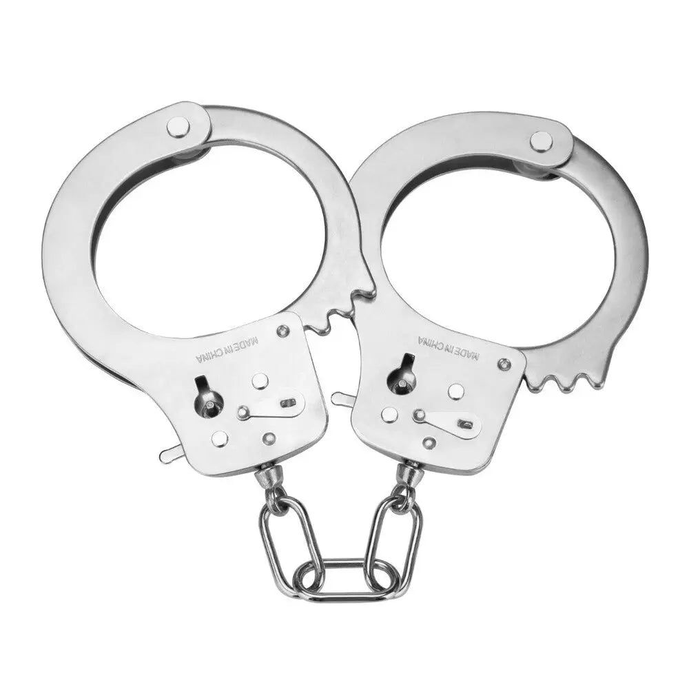 Me you us premium heavy duty metal bondage handcuffs - peaches and screams