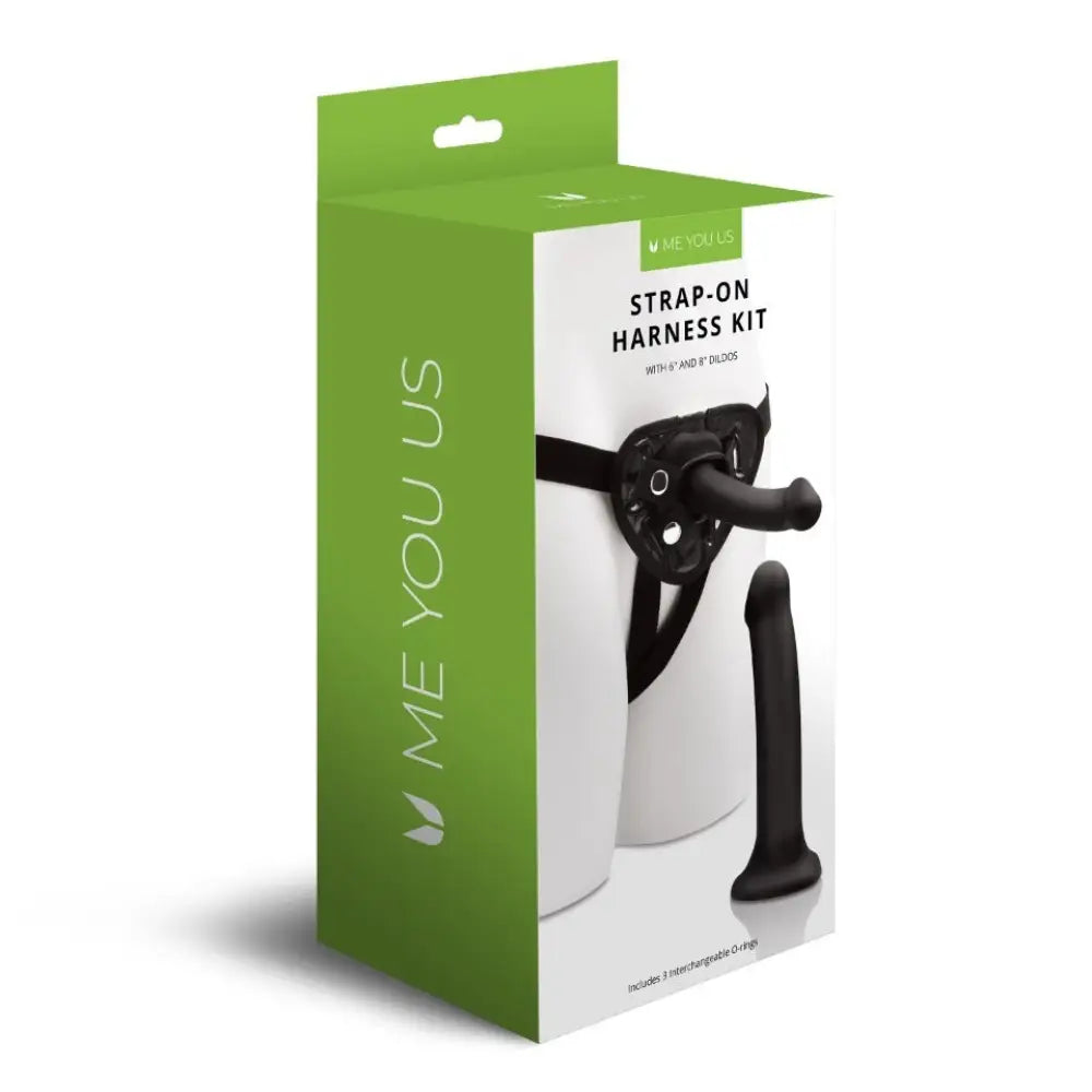 Me you us Strap on Harness Kit with 6 and 8 Inch Dildos - Peaches and Screams
