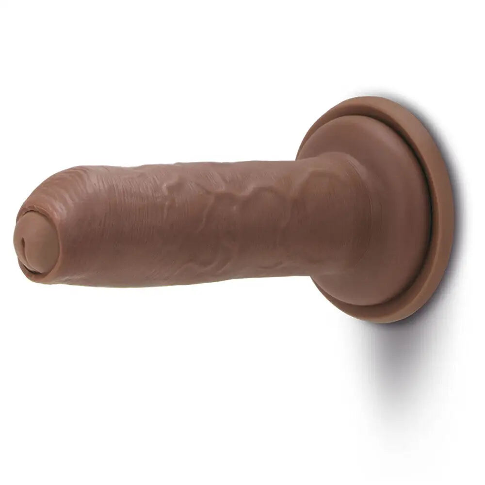 Me you us Uncut Flesh Brown Silicone Dildo with Suction Cup - Peaches and Screams