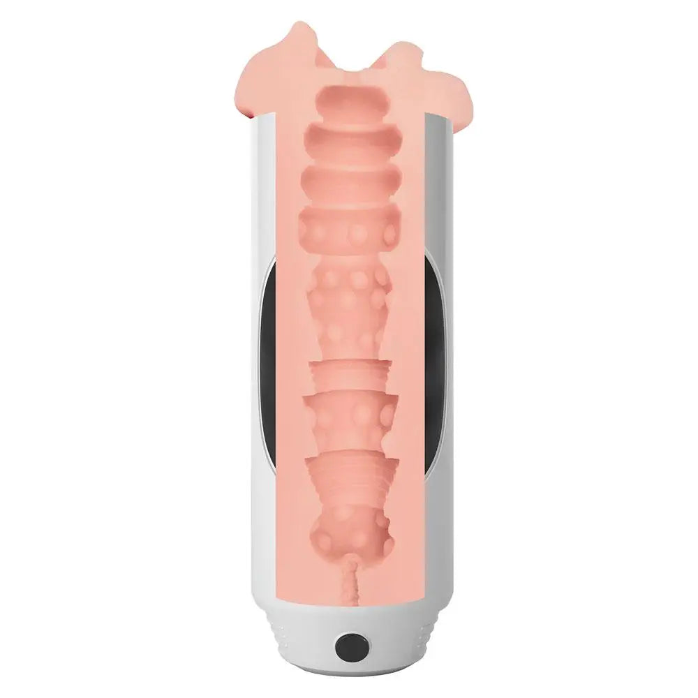 Mega grip pussy stroker vibrating masturbator 6 inch - peaches and screams