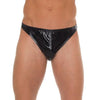 Men’s black shiny g-string wet look underwear - peaches and screams