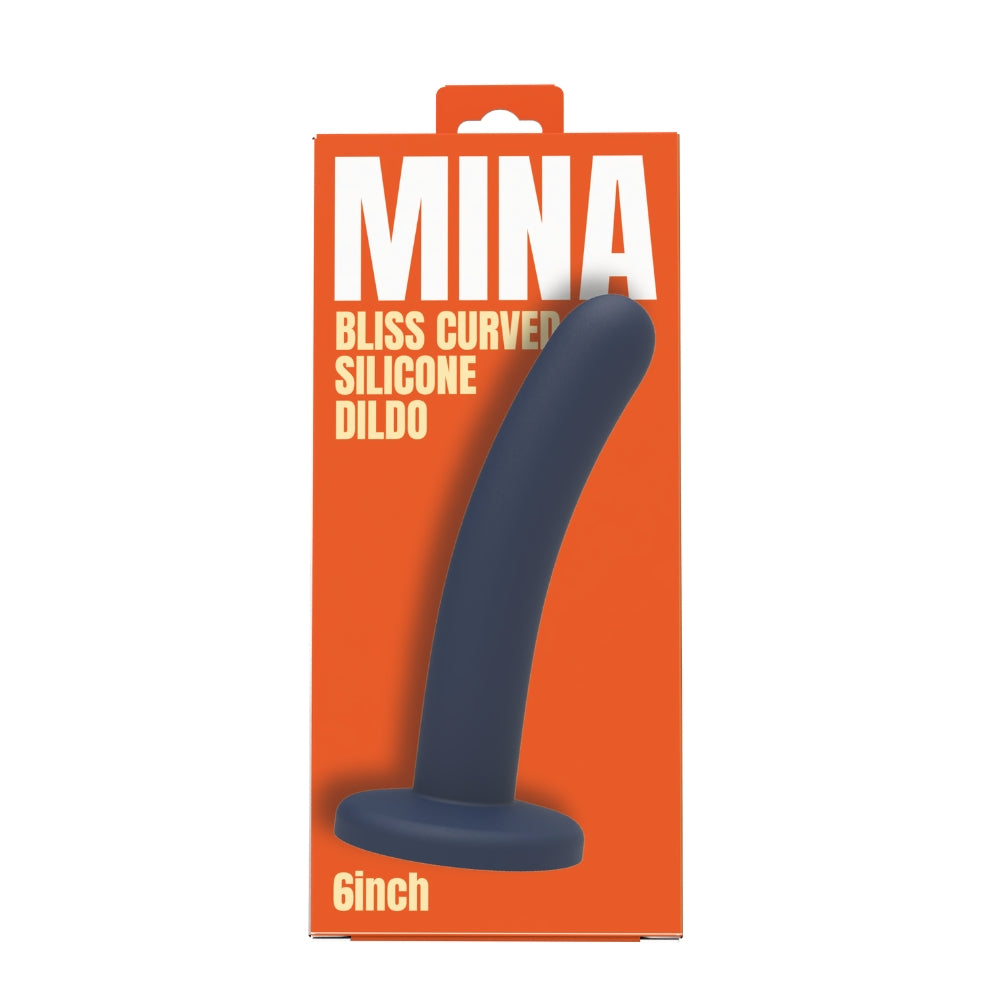 Mina bliss curved silicone dildo 6 inch - dildos peaches and screams
