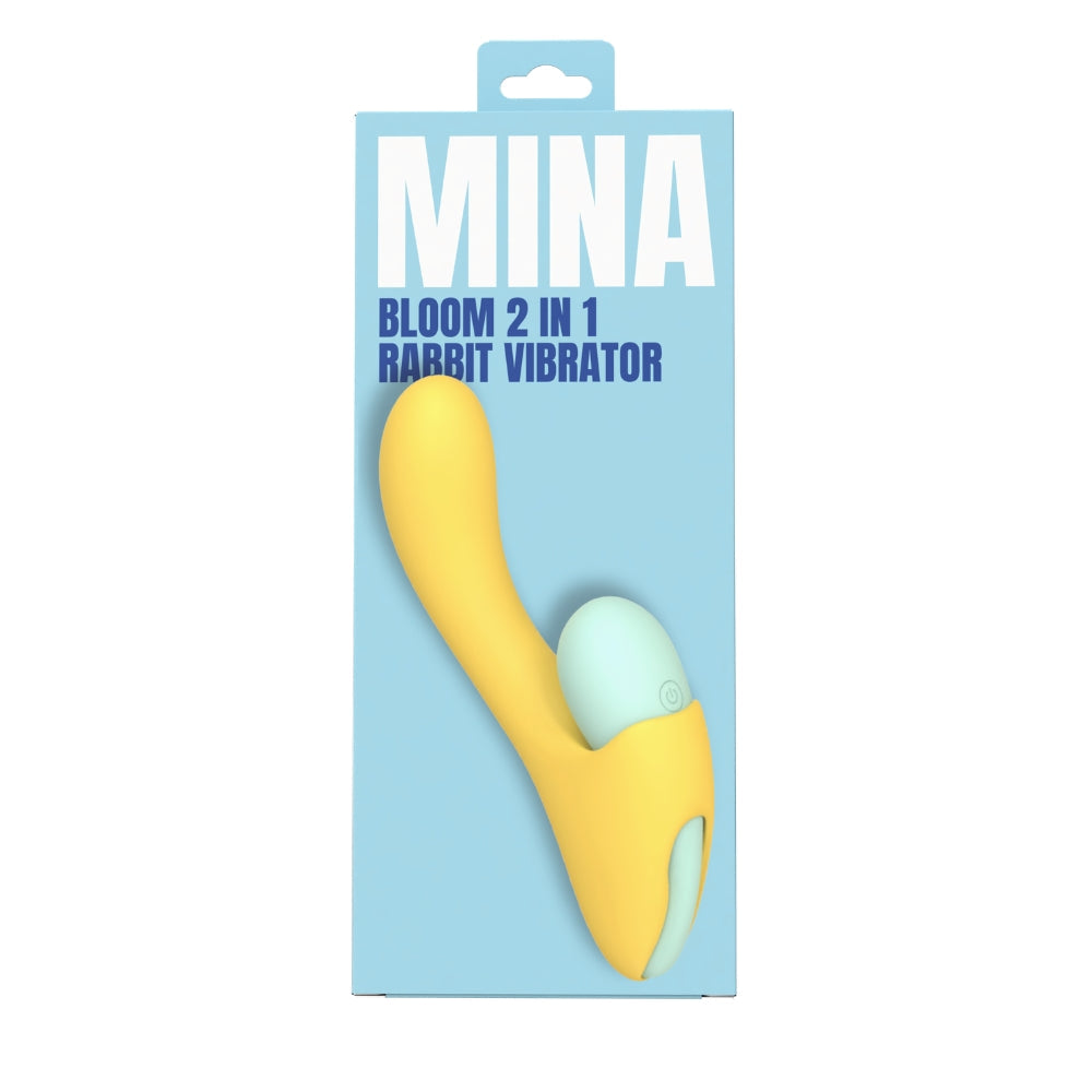 Mina bloom 2 in 1 rabbit vibrator with external stimulator - rabbit vibrators peaches and screams