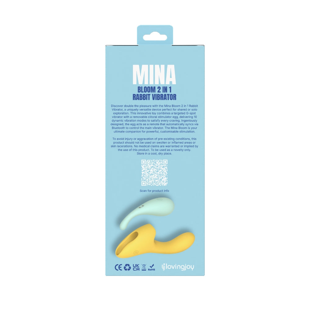 Mina bloom 2 in 1 rabbit vibrator with external stimulator - rabbit vibrators peaches and screams
