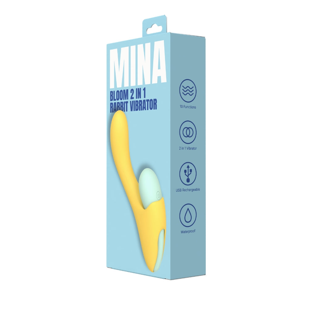 Mina bloom 2 in 1 rabbit vibrator with external stimulator - rabbit vibrators peaches and screams