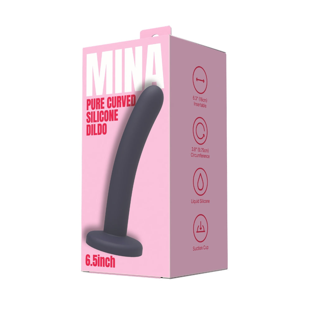 Mina pure curved silicone dildo 6.5 inch - dildos peaches and screams