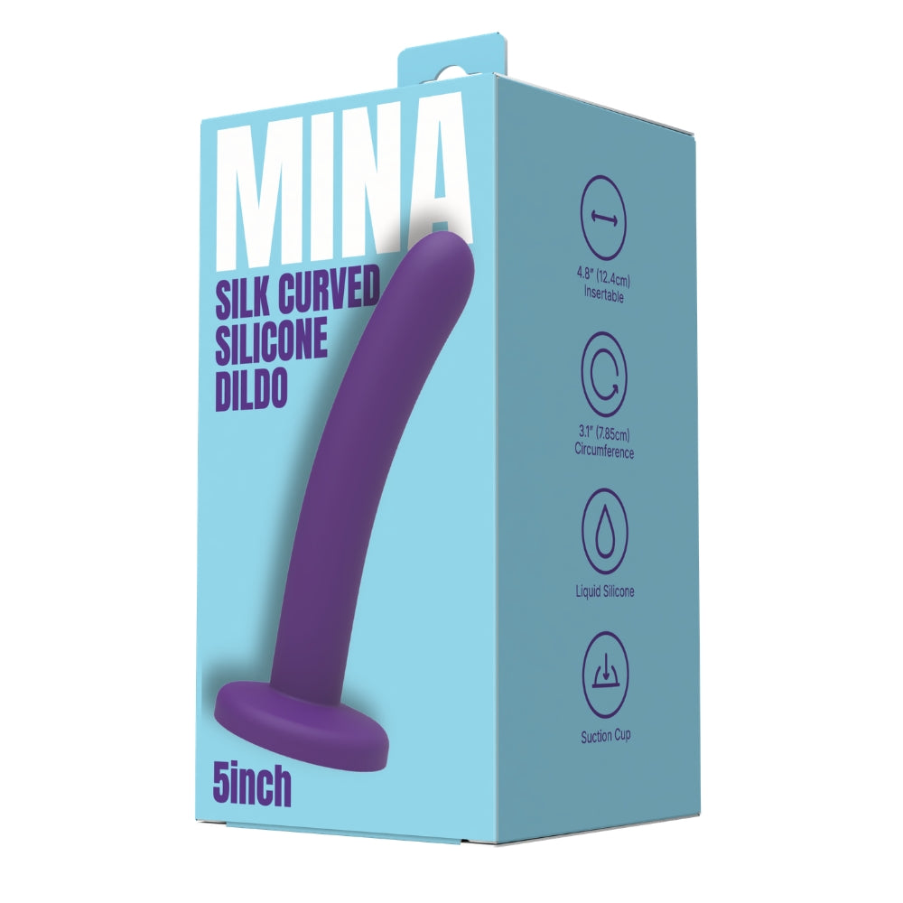 Mina silk curved silicone dildo 5 inch - dildos peaches and screams