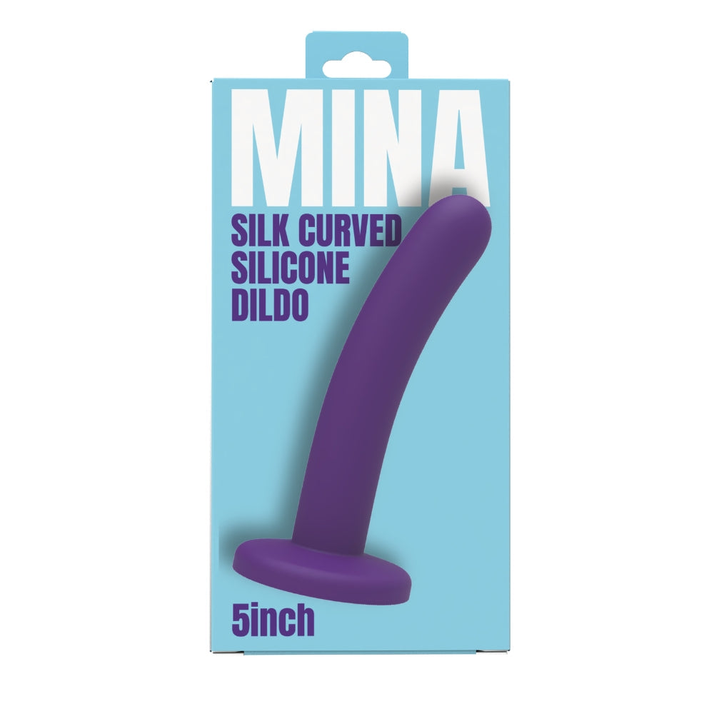 Mina silk curved silicone dildo 5 inch - dildos peaches and screams