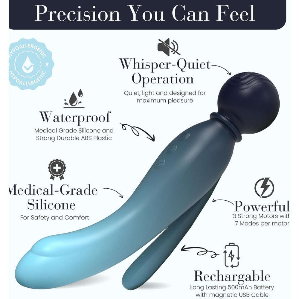 Mylo 3 in 1 body wand massager water - wand vibrators peaches and screams