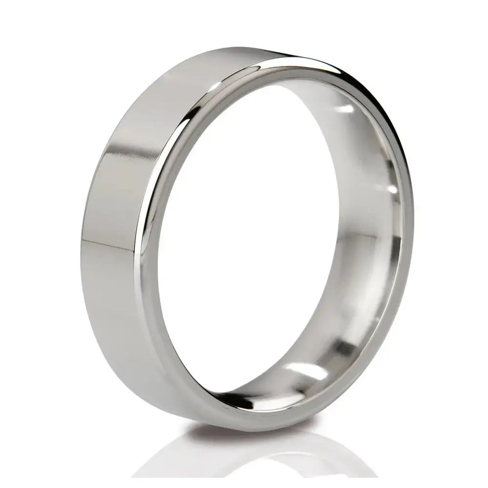 Mystim duke stainless steel polished metal cock ring - peaches and screams