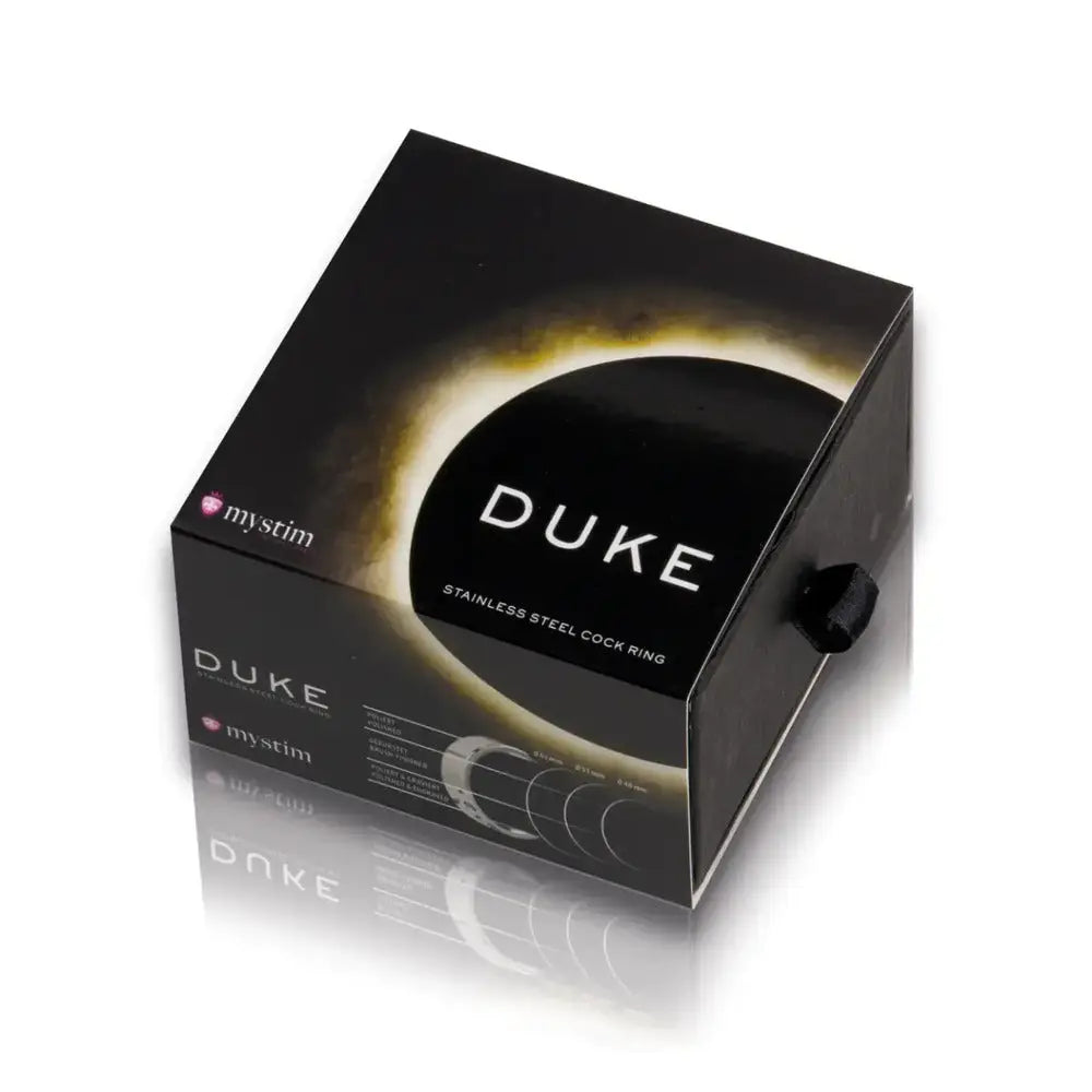 Mystim Duke Stainless Steel Silver Polished Metal Cock Ring - Peaches and Screams