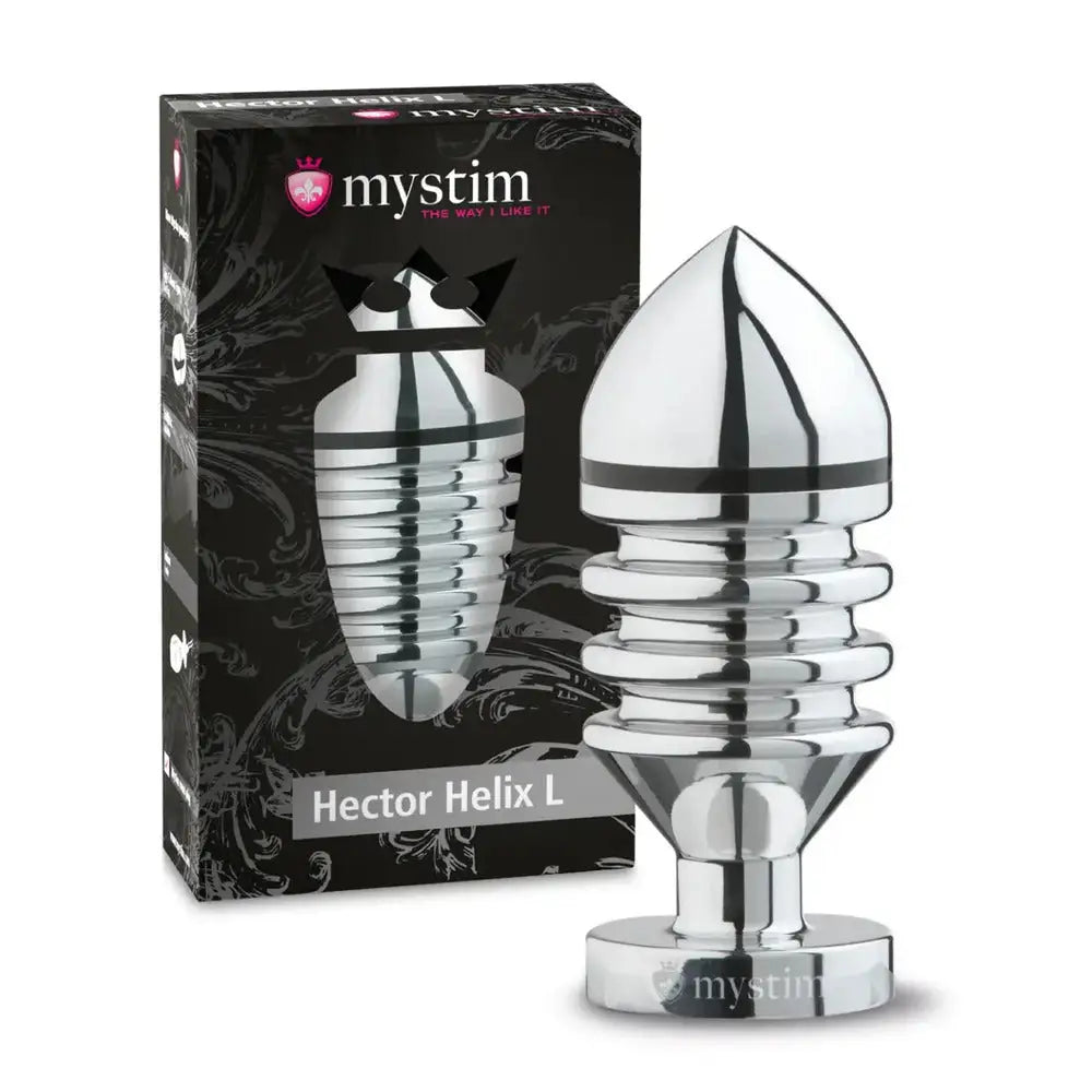 Mystim Hector Helix Large Aluminium Butt Plug - Peaches and Screams