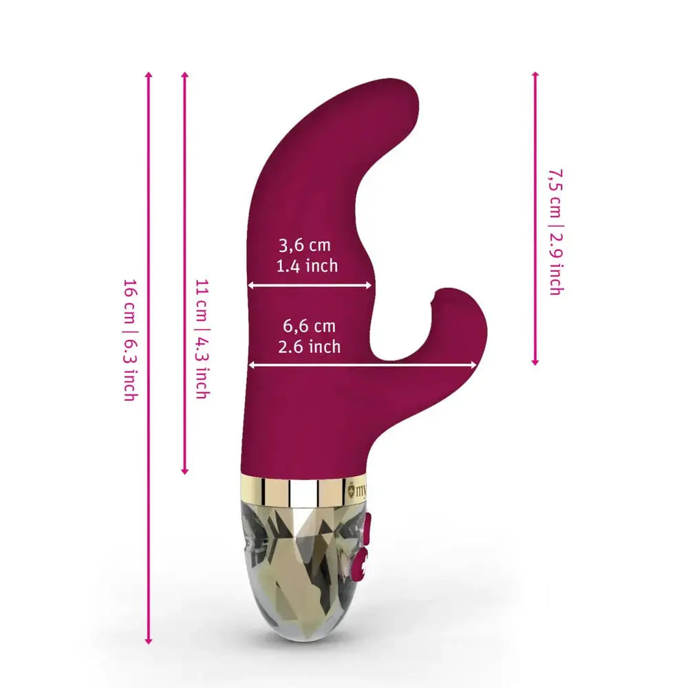 Mystim silicone pink extra powerful mini rabbit vibrator - peaches and screams