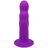 cushioned-core-suction-cup-ribbed-silicone-dildo-7-inch