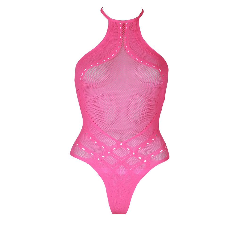 halter-tie-neck-bodysuit-neon-pink-plus-size