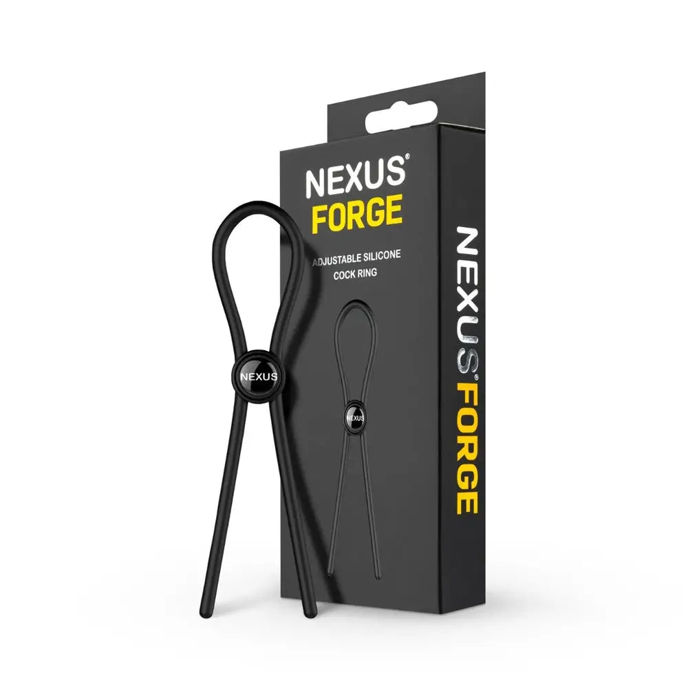 Nexus Forge Black Adjustable Silicone Cock Ring For Him - Peaches and Screams