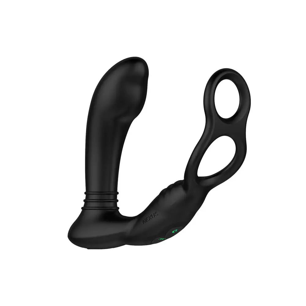 Nexus Silicone Black Rechargeable Butt Plug With Cock And Ball Ring - Peaches and Screams