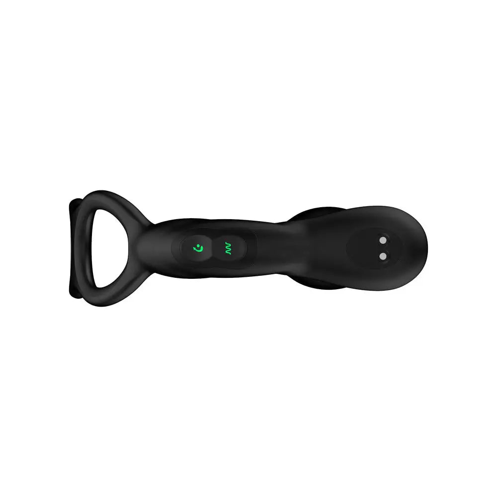 Nexus Silicone Black Rechargeable Butt Plug With Cock And Ball Ring - Peaches and Screams