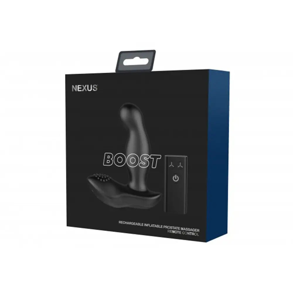Nexus silicone black rechargeable inflatable prostate massager - peaches and screams