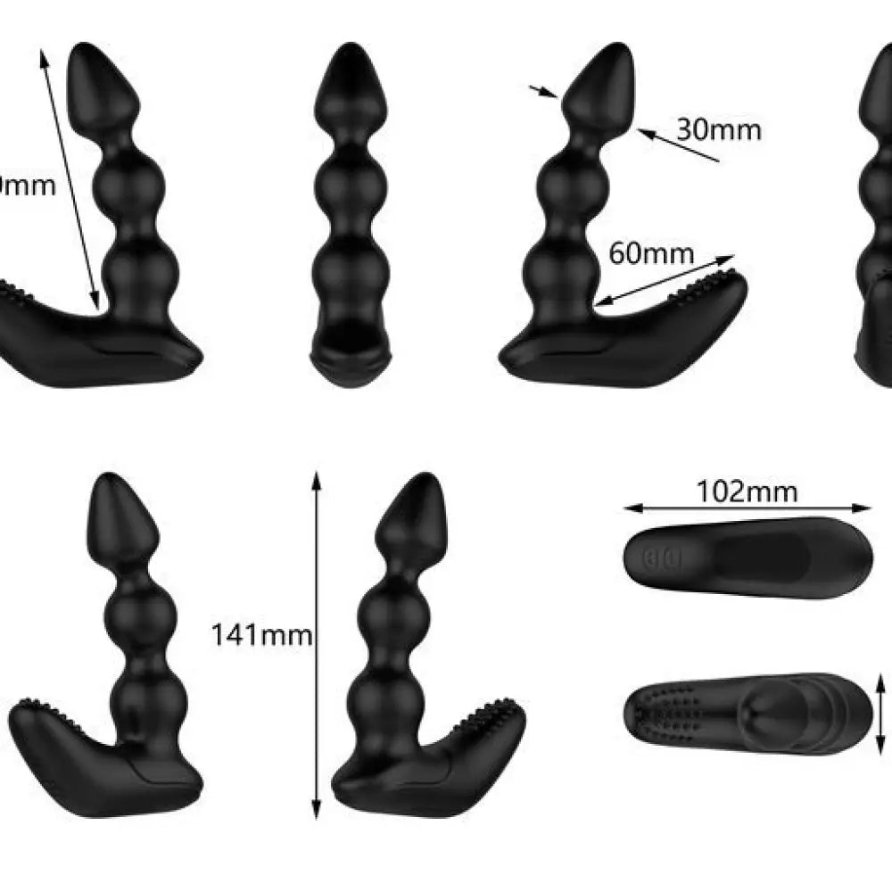 Nexus silicone black remote control bendable prostate massager - peaches and screams