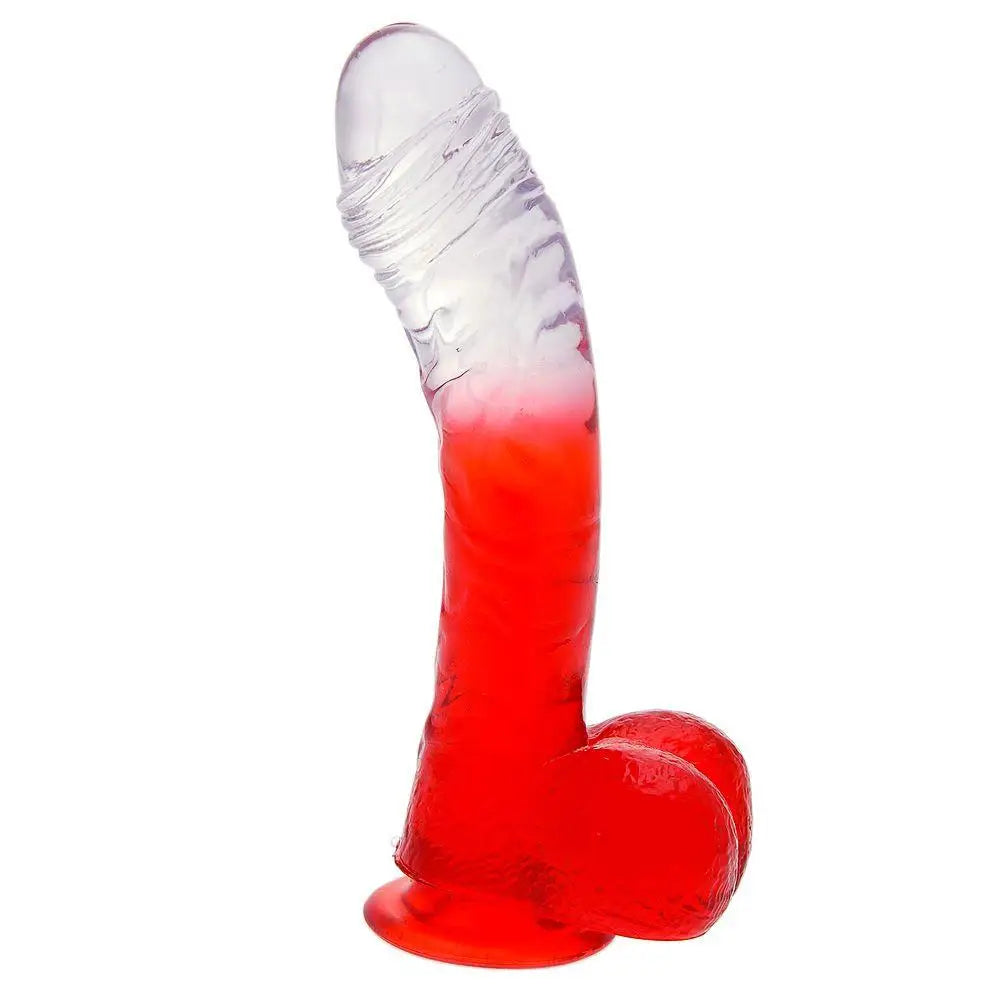 Nmc ltd 6.5 inch red large penis dildo with suction cup - peaches and screams