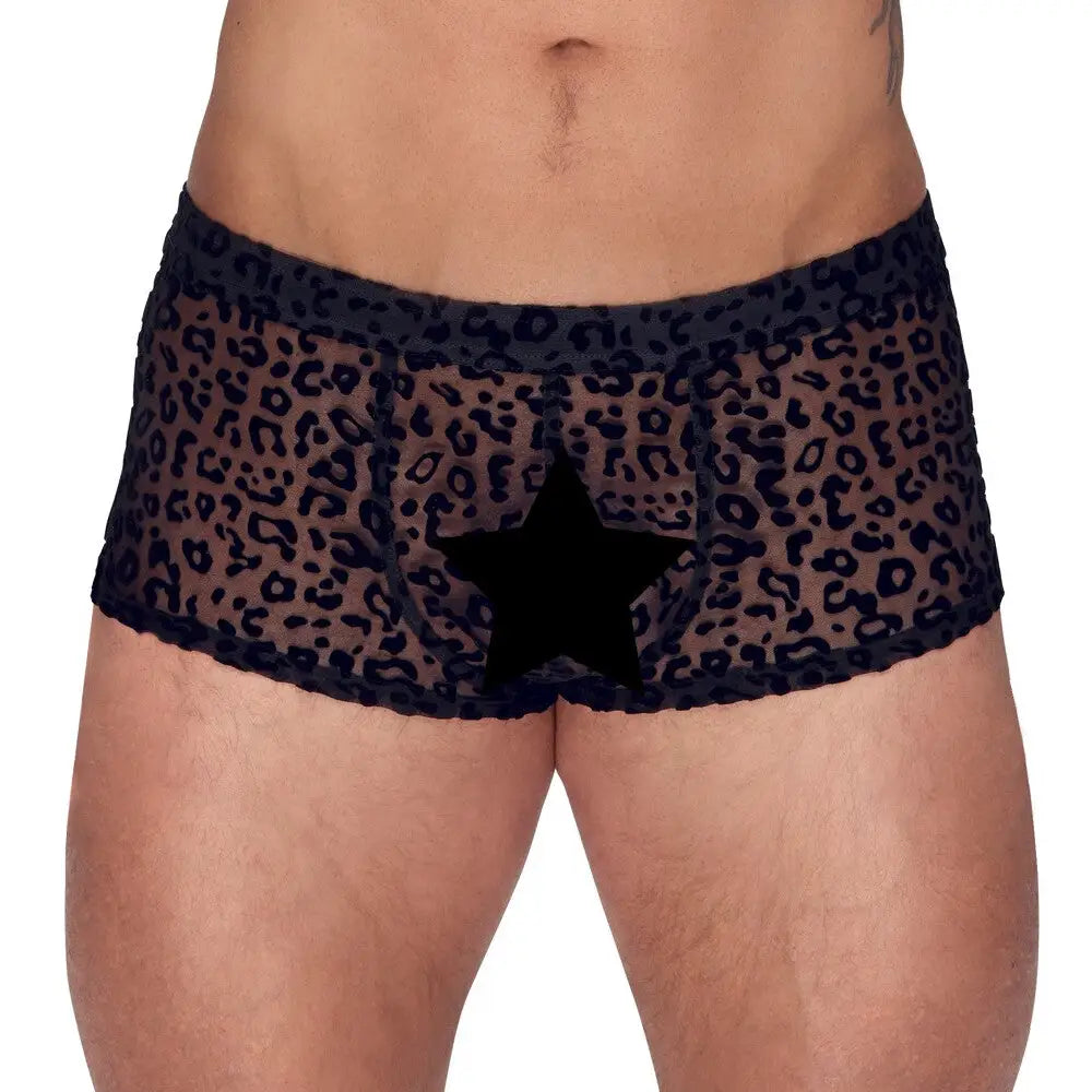 Noir sheer animal print pants for men - xxl - peaches and screams