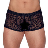Noir sheer animal print pants for men - xxl - peaches and screams