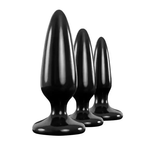 Ns Novelties 3-piece Renegade Black Anal Butt Plug Set - Peaches and Screams