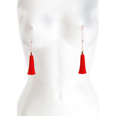 Ns Novelties Metal Nipple Clamps With Red Tassel - Peaches and Screams